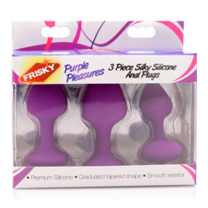 Purple Pleasures 3 Pc Silicone Anal Plugs