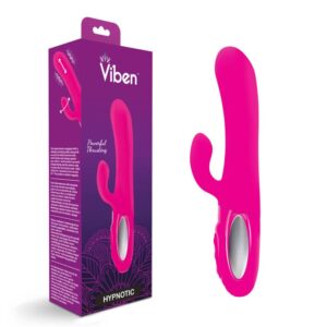 Viben Hypnotic Thrusting Rabbit Vibe w Swinging Clit Stim Hot Pink